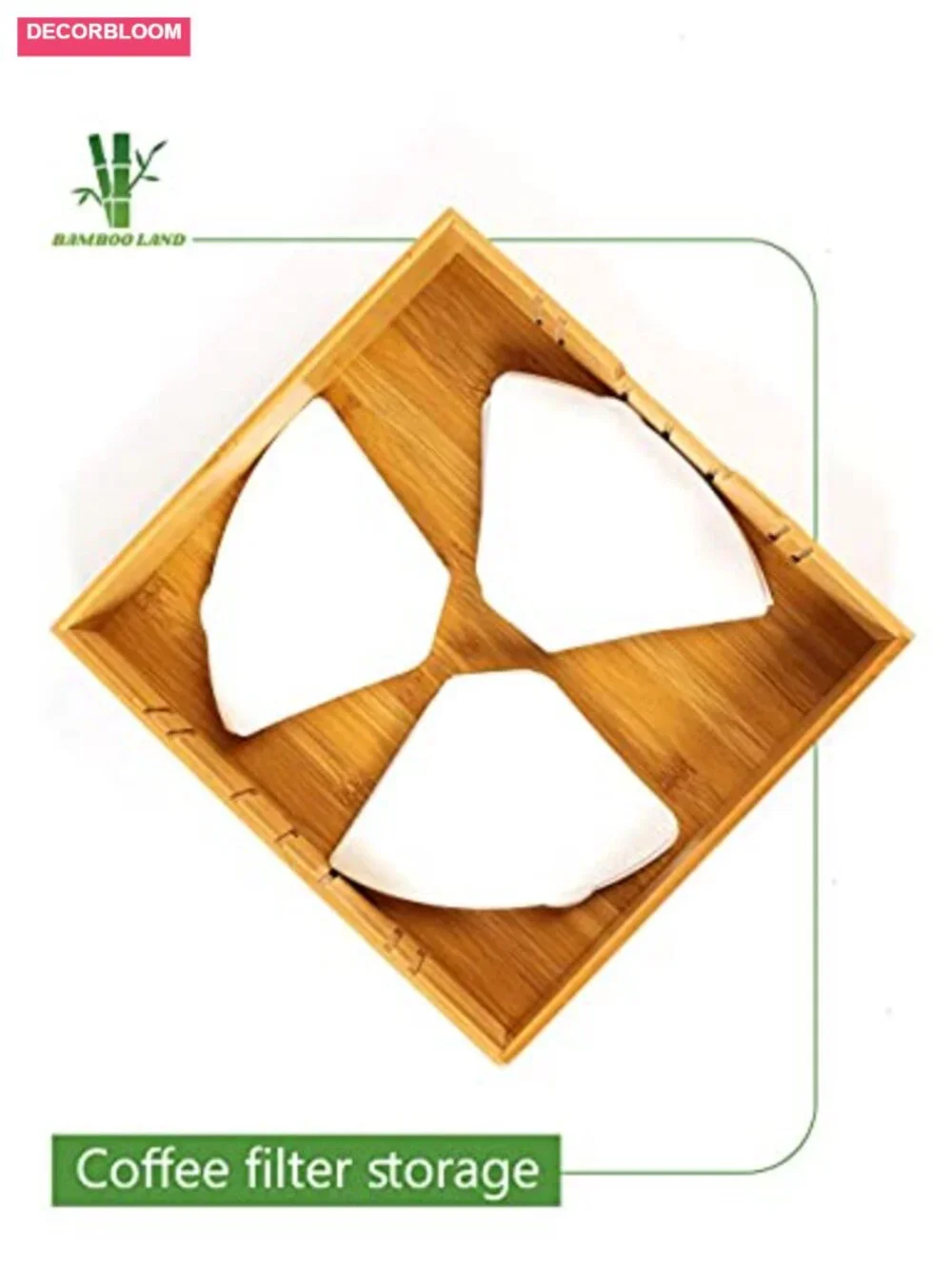 Bamboo K-Cup Holder with 4 Adjustable Dividers, 36 Pod Storage